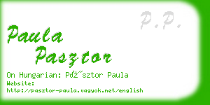 paula pasztor business card